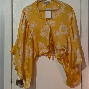 Crop Flow Yellow Beach top